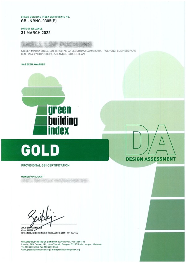 GBI Gold Certificate — LDP Shell Station